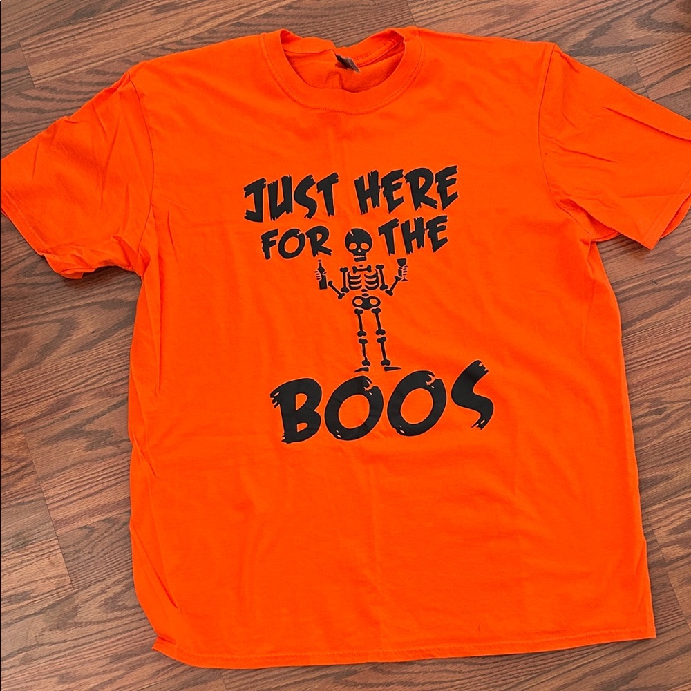 Gildan Orange Halloween Tee - Just Here for the Boos